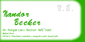 nandor becker business card